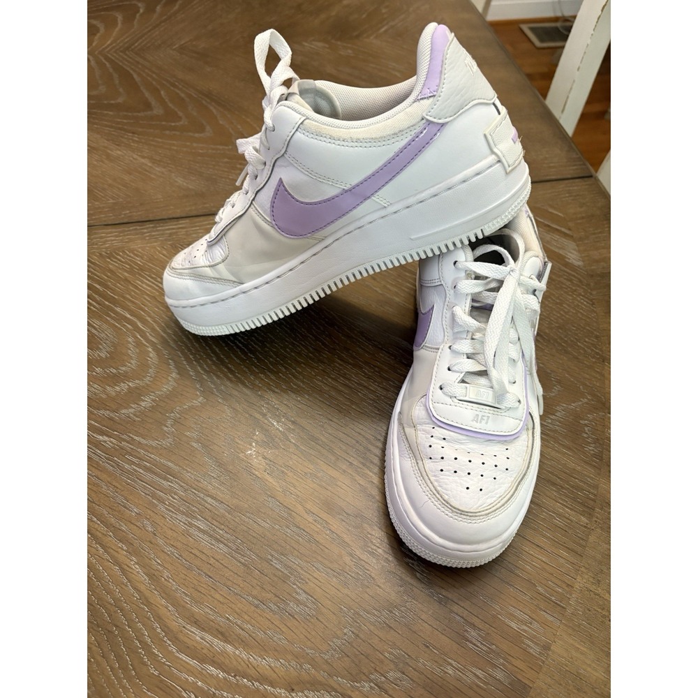 Nike‎ Air Force 1 Shadow White Oxygen Purple Sneakers FN6335-102 Womens 8